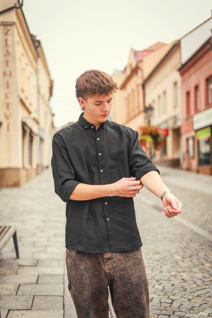 Pánská lněná košile VALO - Obrázek 4