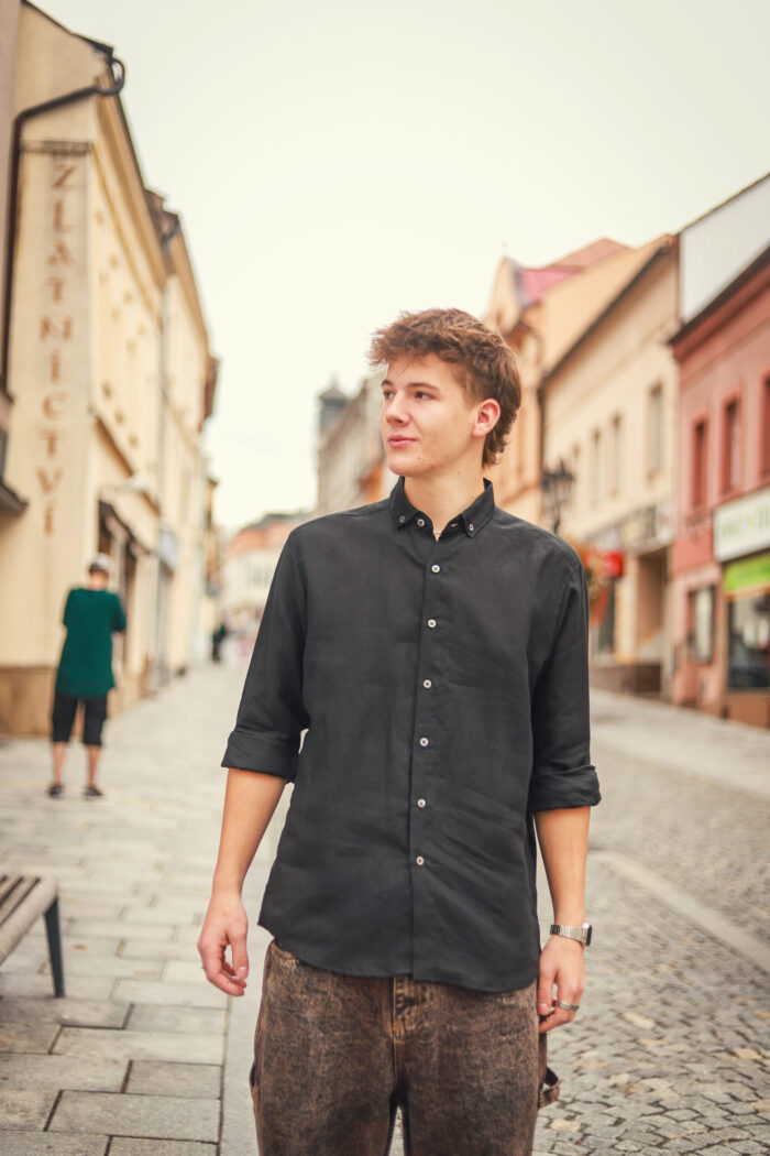 Pánská lněná košile VALO - Obrázek 3