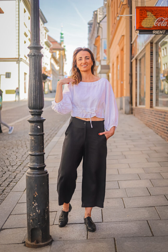 Lněný stahovací top MARIA - Obrázek 9