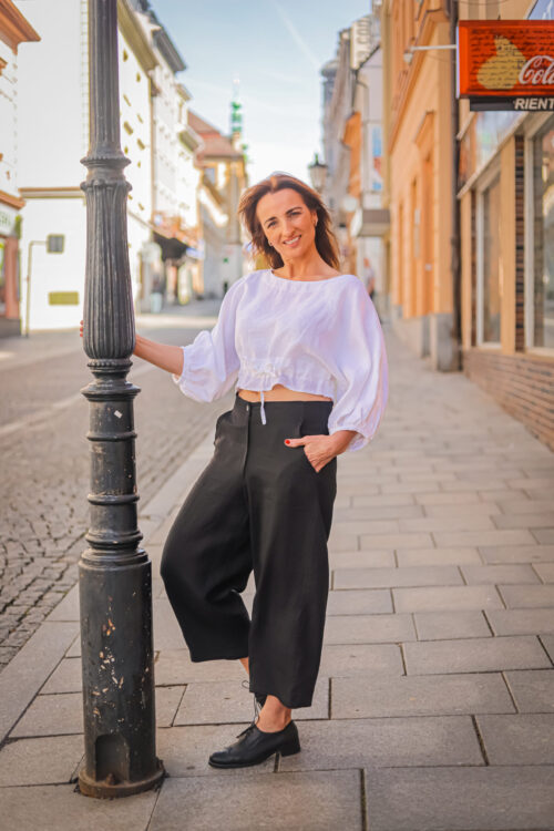 Lněný stahovací top MARIA - Obrázek 7