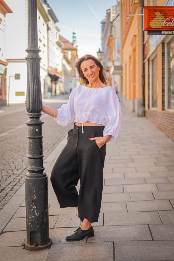 Lněný stahovací top MARIA - Obrázek 7