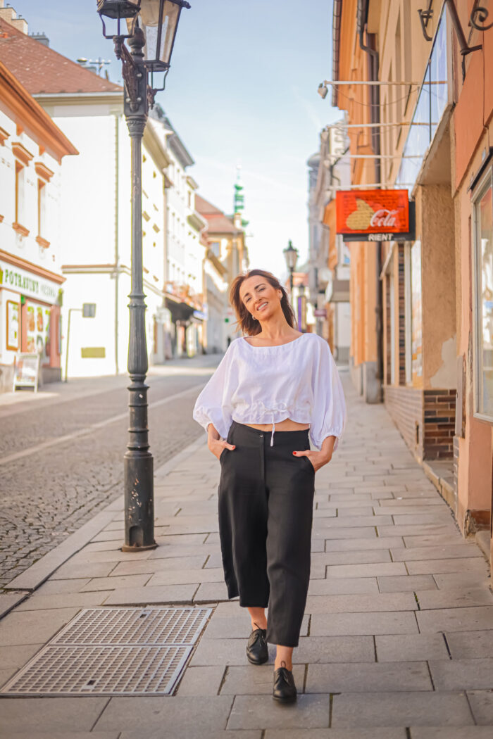 Lněný stahovací top MARIA - Obrázek 5