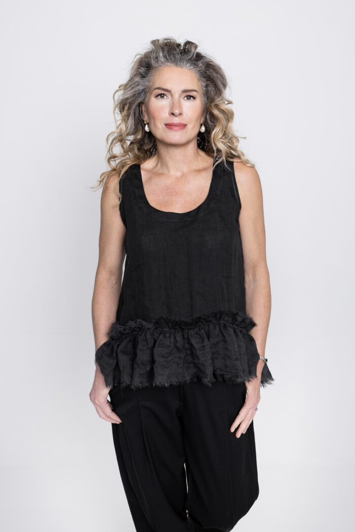 Lněný top KIERSTEN Fray - Obrázek 5