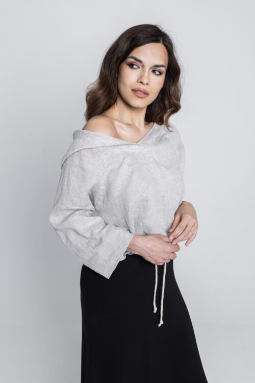 Lněná tunika NINA s kapucou - Obrázek 9