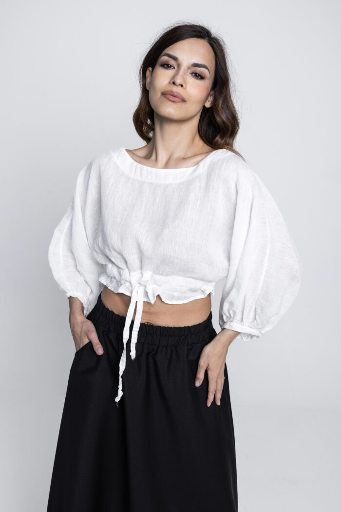 Lněný stahovací top MARIA - Obrázek 14