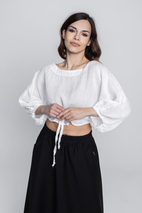 Lněný stahovací top MARIA - Obrázek 15