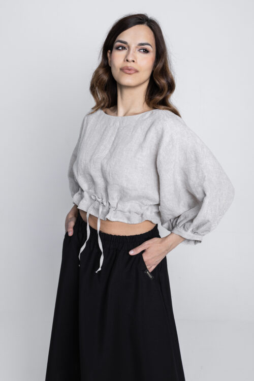 Lněný stahovací top MARIA - Obrázek 21