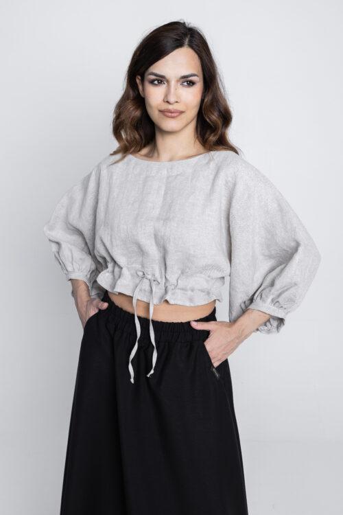 Lněný stahovací top MARIA - Obrázek 20