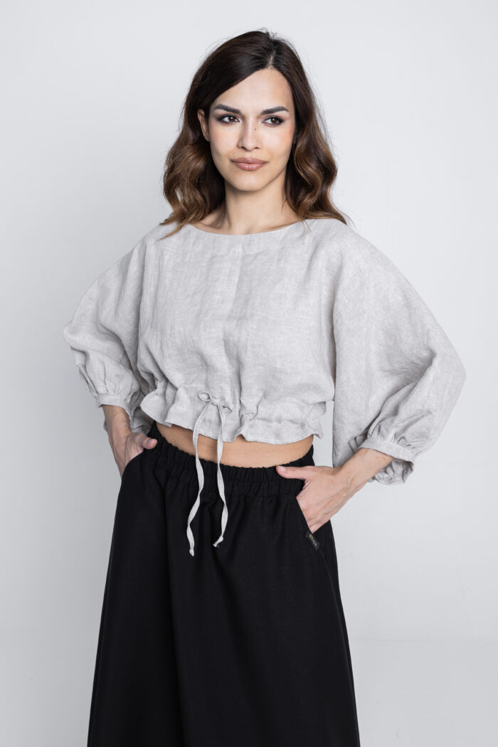 Lněný stahovací top MARIA - Obrázek 20