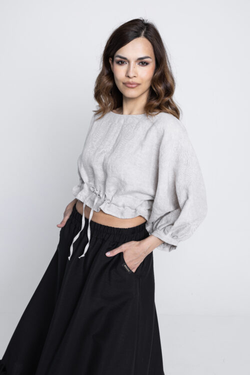 Lněný stahovací top MARIA - Obrázek 18